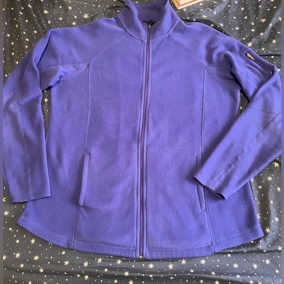 Purple fleece TeKGear Unisex size 1X zip front with pockets.  preowned - Picture 1 of 7